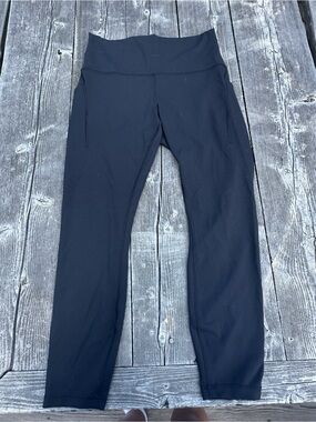lululemon Fast & Free 7/8 Tight II Nulux Black Leggings 28” US 10
